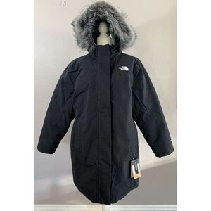 The North Face Women's Black Arctic Parka Down  Jacket Faux Fur 1X NF0A7WM NWT